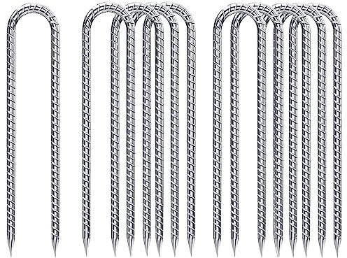 Bodenanker-Heringe-10-StüCk-Verzinkt, Trampolin Outdoor Bodenanker 30CM U-Form Bodennägel Heavy Duty für Sicherung VordäChern Trampoline Hühnerstall