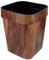 Cabilock Cubo de basura de madera de simulación, pequeño cubo de reciclaje para dormitorio, baño, cocina, oficina, 14 L