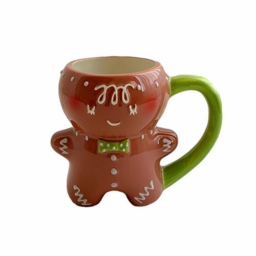 HCHZSH123 Weihnachtstasse, Porzellan-Tasse, Lebkuchenmann-Tasse, niedliche Tasse 250 ml, lustige Tasse – Weihnachtsgeschenke (Mann)