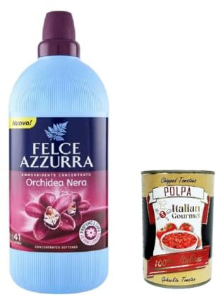 3 x Felce Azzurra Orchidea Nera Fabric Softener Concentrate 1025 ml, 41 Wäschen + Italian Gourmet Polpa 400 g