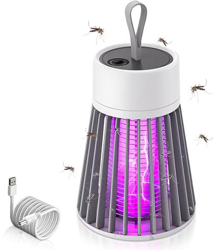 mizikuu Insektenvernichter Mückenfallem, Insektenfalle Mückenlampe Elektrisch USB Wiederaufladbarer Mückenvernichter Elektrische Lampe Fliegenfalle Insektenschutz für Innen Schlafzimmer und Gärten