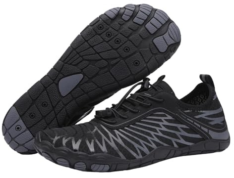 StoneLiquid Hike Barefoot Shoes for Women Men Waterproof Trail Running Healthy & Non-Slip Barefoot Footwear (Black, Adult, Women, 8, Numeric Range, US Footwear Size System, 8.5, Medium)