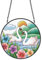 PLIGREAT Blumen Schwan gebeizt Sonnenfänger bunt bemalte Acrylglasplatte hängende Ornamente Fenster Wandkunst Dekor Garten Sonnenfänger für Haus Fenster Wanddekoration