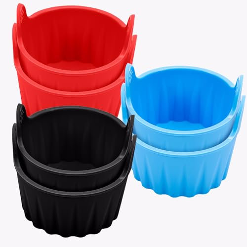 6PCS Moule Silicone Air Fryer, Réutilisable moule air fryer, moules à œufs pochés, Air Fryer Accessoires