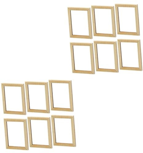 PRETYZOOM 12 Stk DIY-Billet-Foto rahmen Puppe Holzrahmen für Bastelarbeiten mädchenspielzeug girls toys Bilderrahmen Modelle Miniatur-Fotorahmen unfertige Holzrahmen hölzern Ornamente Kind