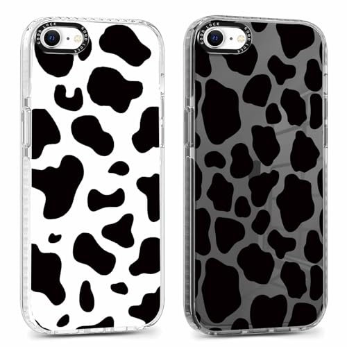 Foonary 2 Pack Transparent Phone Case Compatible with iPhone 8/SE 2022/7/SE 2020 4.7,Slim Fit Soft Silicone with Leopard Design Aesthetics Pattern,Shockproof Bumper Protector Matte Cover for iPhone7