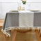 Yofori Tischdecke Abwaschbar, Grau Tischdecke Baumwolle Polyester Mischgewebe Boho Tischdecken BüGelfrei Tischtuch Rechteckig Tischdeko für Esstisch, Hochzeit, Outdoor (Grau, 135 x 220 cm)