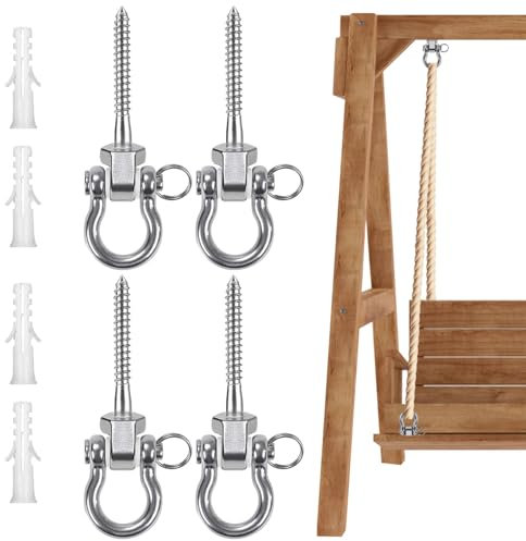 Gancio Soffitto Muro, Ancoraggio da Parete In Acciaio Ganci Girevoli per Balconi, Patii, Parchi Giochi, Soffitti in Cemento Con Travi in Legno per Interni/Esterni Appendere Ganci, 2pc 13cm 600 kg