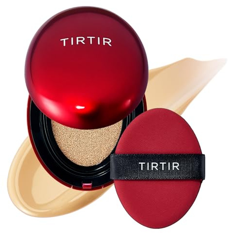 TIRTIR Mini Taille Mask Fit Red Cushion Foundation, Couverture Complète, Légère, Finition Satinée Et Brillante, Couverture De Tatouage À Construire (0,15 Fl Oz) 22 W Beige Transparent
