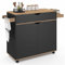 IDMarket - Küchenwagen Cosy XXL Schrank mit schwarzer Schublade und Tabletts in Buche-Optik, Länge 90 cm