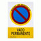 TECHZOCO Señal Vado Permanente, Cartel informativo Vado, Placa Vado pared, Certificado ISO 7010:2012 | 0,5 mm Grosor | 30 cm Alto x 20 cm Ancho, Aluminio