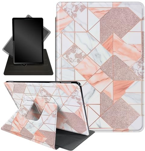 Case for All-New Fire HD 8 & 8 Plus Tablet (12th /10th Gen, 2022/2020),360 Degree Rotating Stand Smart Protective Cover Case,for Amazon Fire HD 8 inch Tablets (2022/2020),Rose Gold Marble