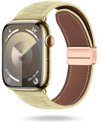 ONEFLOW Denim Loop kompatibel mit Apple Watch, Armband aus Jeans Stoff, Ersatzarmband in Demin Design, Textil iWatch Armbänder Damen Herren Ersatz Watch Band Magnetisch