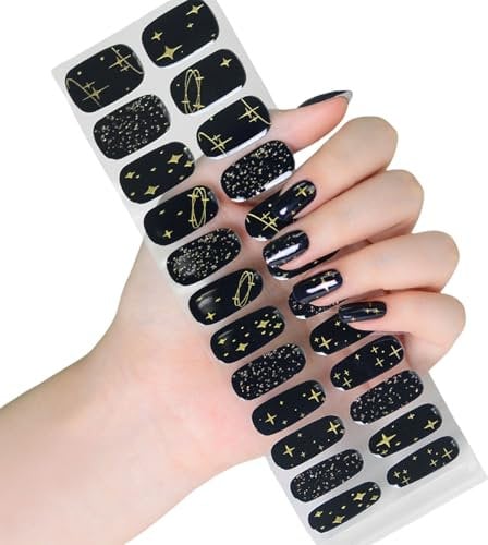 Semi Cured Nails Polish Wraps Halloween Nails Stickers Glow In Dark Gels Nails Strips Nails Art Decoration