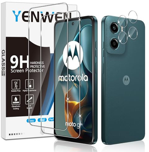 Yenwen Schutzfolie für Motorola Moto G05 für Panzerglas, 2 Stück Displayschutz mit 2 Stück Kameraschutz, 9H Härte Schutzglas Anti-Kratzer Glas Handy Folie Panzer Schutz Glas