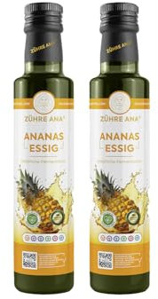 Zühre Ana Ananas-Essig – Natürlich fermentiert – Fördert Fettverbrennung – Hautgesundheit & Stoffwechselausgleich – Natürlicher Entgiftung – 2X500ml – Vegan