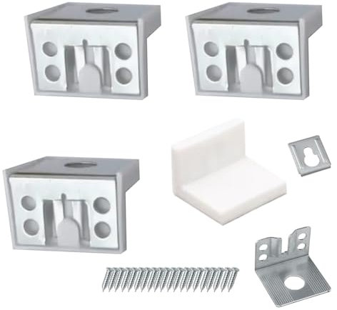 Staffe di Fissaggio per Superiore da Cucina 4 PCS Raccordo per Sospensione a Parete 5 x 4.6 x 3.5 cm Supporto per Armadi e Pensili Tappo di Copertura Attaccaglie per Pensili Adatto Armadi e Mobili