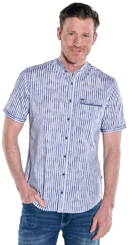 engbers Herren Herren Kurzarm-Hemd gestreift, Saphirblau, 38954, Saphirblau in Größe 4XL
