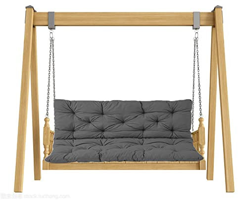 Gartenbank Auflage 3-Sitzer mit Rückenlehne Outdoor Möbel Sitzpolster für Holzbänke 100x100x8cm Dunkelgrau Wasserdicht & Bequem
