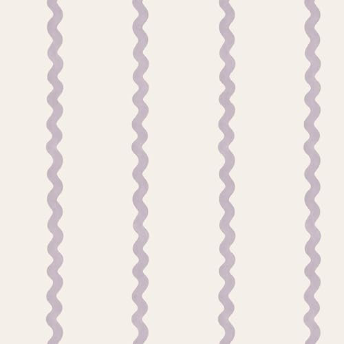 Do The Wiggle Stripe Fun and Playful Kids Design Wallpaper Perfect for Nurseries Playrooms and Bedroom Decoration Lilac Holden 13981