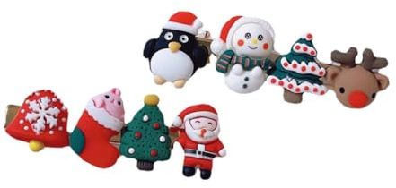 WEKAMOS Weihnachts Haarspangen 2 Stück Santa Claus Rentier Haarklammern Festlicher Haarschmuck für Weihnachtsfeier und Party