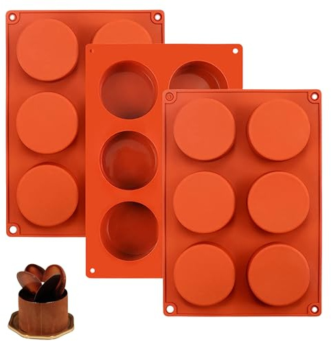 Set da 3 Stampi in Silicone Cilindrici per Praline Cioccolato, Multiuso per Dolci, Budino, Ghiaccio, Sapone e Dessert, Senza BPA Adatto al Microonde