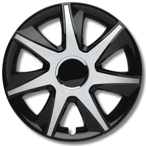 Albrecht 14 Zoll Radkappen schwarz/Silber für Stahlfelgen - Run Radzierblenden aus hochwertigem Kunststoff - Langlebige Radblenden in originaler Albrecht Verpackung - Made in EU