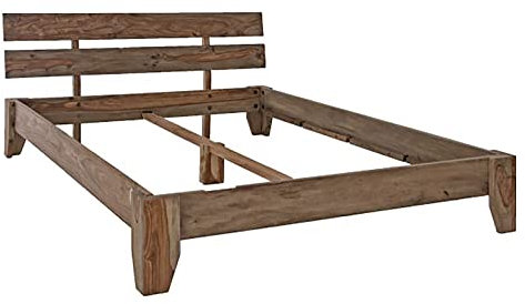 Palisander Holz massiv Bett 160x200 Sheesham Massivmöbel Nature Grey #211