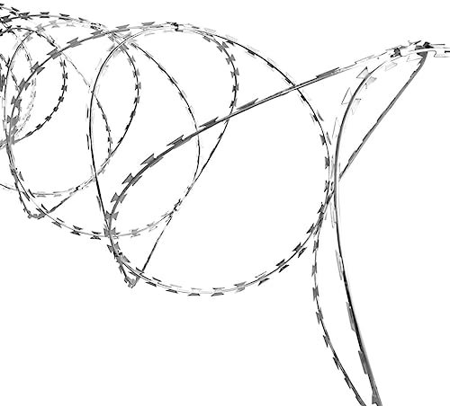 vidaXL Alambre para Concertina BTO-22 con Clips, Alambre de Púas, Cerca de Alambre de Espino, Cerca de Seguridad para Jardín, Acero Galvanizado 60 m