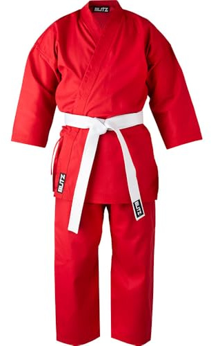 Blitz Student, Tuta Karate Unisex-Adulto, Rosso, 1/140 cm
