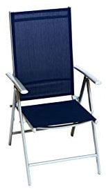 MERXX Alu-Garten-Klappsessel Textilbespannung marineblau