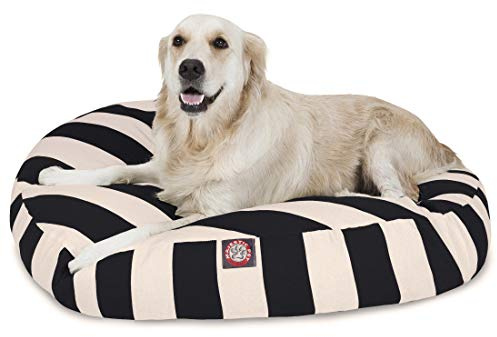 Majestic Pet Schwarz Vertikale Streifen groß rund Indoor Outdoor Pet Hundebett mit Abnehmbarer waschbarer Bezug Products