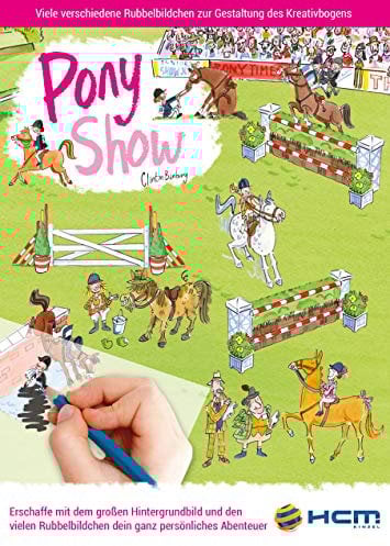 HCM Kinzel 47118 Malbuch Pony Show Rubbelbildchen, Mehrfarbig