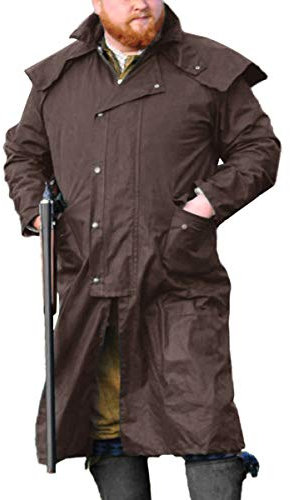 Unbekannt Wax Stockman Long Cape Brown