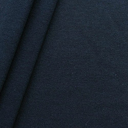 STOFFKONTOR Baumwoll Bündchenstoff glatt - Schlauchware - Meterware, dunkel-blau - zum Nähen von Sweatshirts, Kleidern uvm.