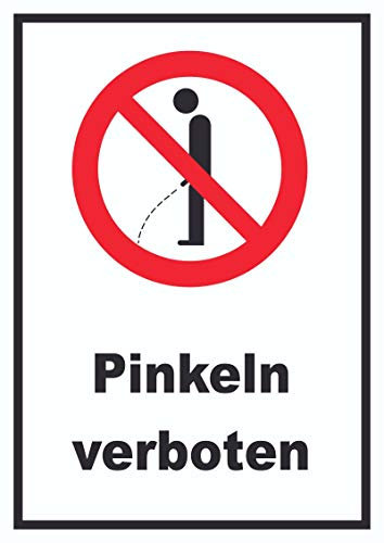 HB-Druck Pinkeln verboten Schild A2 Rückseite selbstklebend