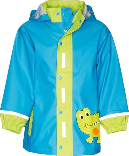 Playshoes Regenjacke Unisex Kinder Wind- und wasserdicht Regenmantel Regenbekleidung, Krokodil, 98