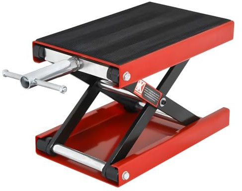 Smartxchoices Motorcycle Lift 1100 LB Capacity Wide Deck Motorcycle Center Scissor Lift Jack Hoist Stand for Street Bikes Cruisers Touring Motorcycles Scooter ATVs