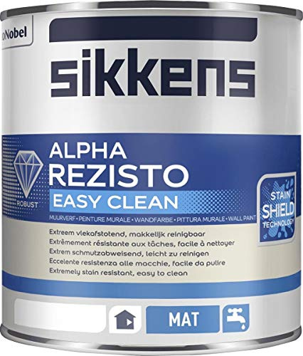 ALPHA REZISTO MATT RM BIANCO 1L IDROPITTURA SIKKENS AD ALTA LAVABILITA' PER PARETI SENZA MACCHIE