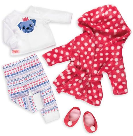 Our Generation – Puppenkleidung 46 cm – Pyjama-Set – Kapuzenbademantel – Fantasiespiel – Spielzeug für Kinder ab 3 Jahren - Snuggle Up!