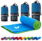 Fit-Flip Mikrofaser Handtuch - kompakt, leicht und schnelltrocknend - Microfaser Handtücher - als Reisehandtuch, Sporthandtuch, Strandtuch und Badetuch groß (100x200cm, Blau mit Grünen Rand)