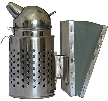 Germerott Bienentechnik Smoker mit Außenschutzblech mit echtem Lederblasebalg