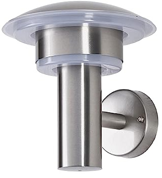 Lindby LED Outdoor Wall Light Lillie (Modern) in Silver Made of Stainless Steel (1 Light Source,) from wall lamp for Exterior/Interior Walls, House Terrace und Balcony