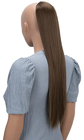 CAISHA 65cm Haarteil Mit Kordelverschluss Langhaar Zopf Pferdeschwanz Haarverlängerung Glatt Hellbraun PH606