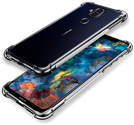 SCL Hülle Für Nokia 8.1 Handyhülle Nokia 8.1 Hülle Nokia 8.1, Hülle-Kristallklarer Anti-Kratzer Weiche TPU Coverhülle mit Eckenschutz, Ultra klar