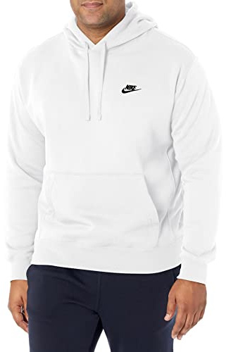Nike M Nsw Club Hoodie PO BB Sweatshirt - White/(Black), 3XL-T