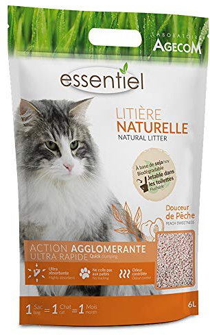 ESSENTIEL Katzenstreu, klumpend, Soja, Pfirsich, 6 l