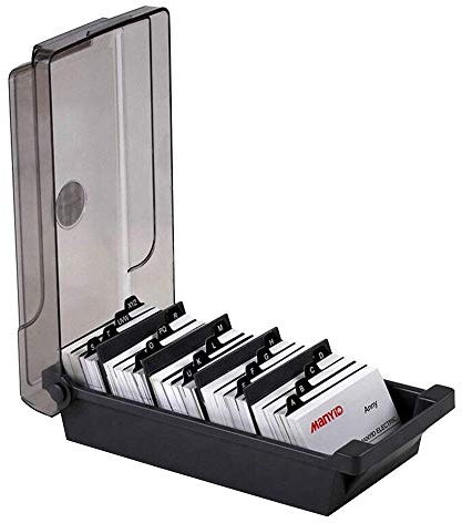 Boîte de rangement pour cartes de visite, 500 cartes de visite, avec séparateurs