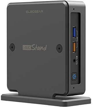 ElecGear iNUC-K Vertikaler Ständer für Intel NUC Mini-PC, Aluminium Gehäuse Standfuß Desktop Stand VESA-Halterung Halter-Organizer, kompatibel mit dem dünnen Intel NUC 10, 8, 7, 6 Barebone-Kit