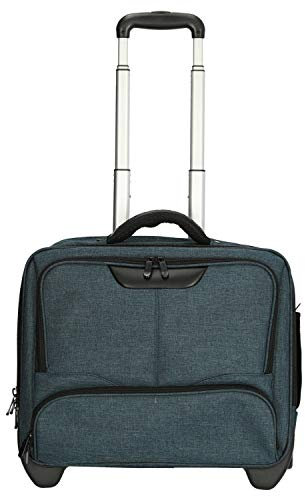 Dermata 2-Rollen-Businesstrolley Canvas 44,5 cm petrol